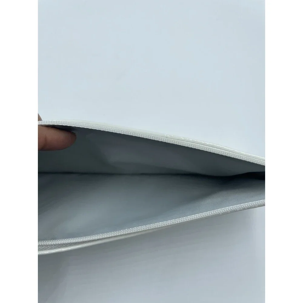 MAC Cosmetics White Faux Leather Makeup Pouch * 13 x 3.5